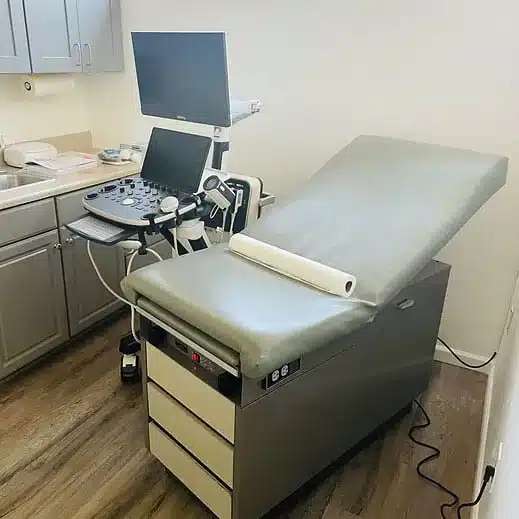 ultrasound machine in OBGYN office